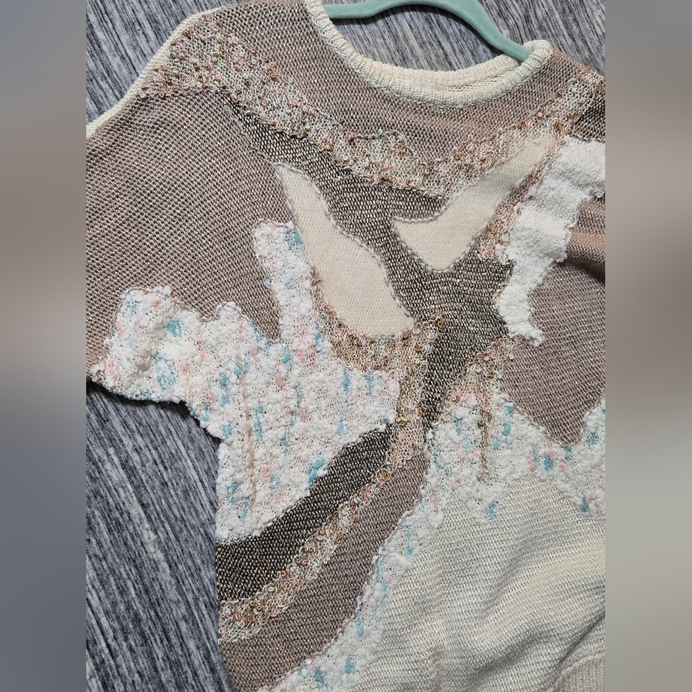 Illustrations Sweater - Patchwork - Abstract Pattern - Metallic Thread- Size M - Picture 6 of 9